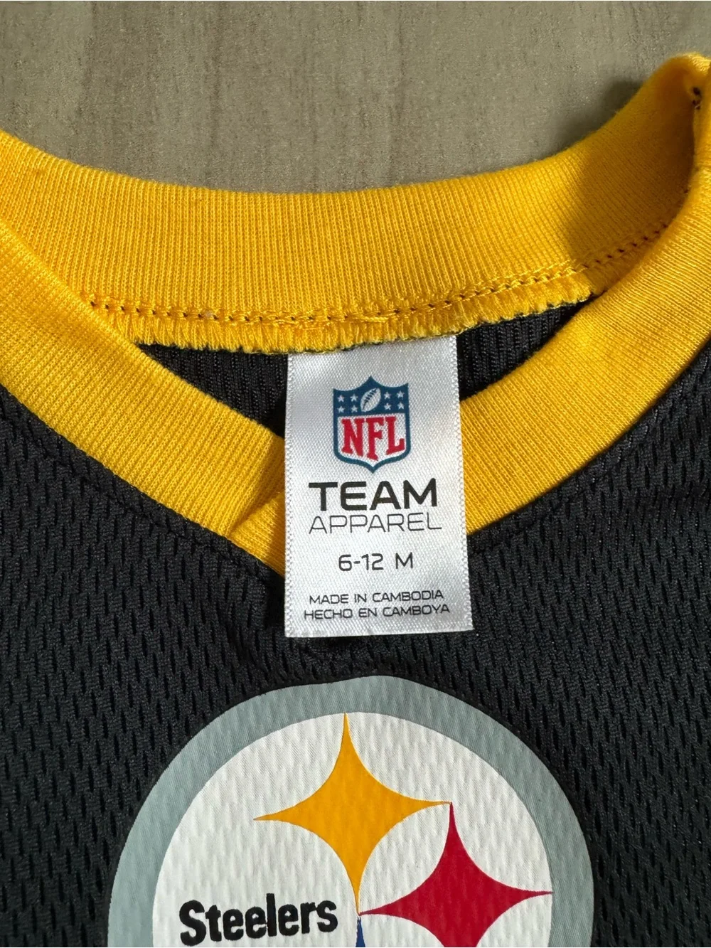 NFL Steelers Black and Yellow Baby Bodysuit Jersey